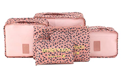 NOVAGO Ensemble Complet de différents Sacs, organisateurs de Valise et Voyage (Leopard)