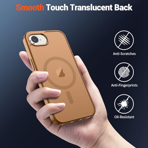 Image of SUPFINE Magnetic for iPhone 17e Case /iPhone 16e Case (Compatible with MagSafe)(Military Grade Drop Protection) Slim Translucent Matte Shockproof with Anti-Fingerprint Phone Case,Brown