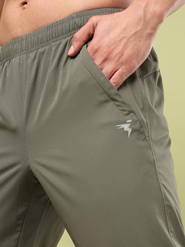 Image of TECHNOSPORT Men Mid Rise Regular Fit Solid Stretchable Joggers, Techno Dry for Regular Use and Sports