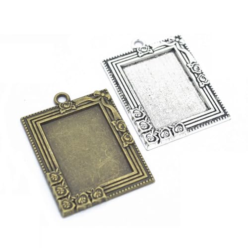 esowemsn 10pcs Vintage Metal Picture Frame Ornaments Rectangle Mini Photo