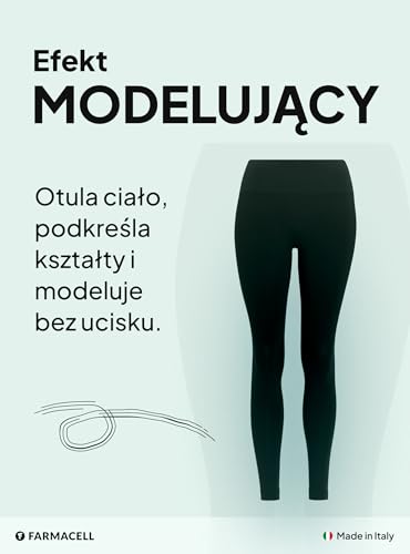 Farmacell 609YM (Black, S) Legginsy Antycellulitowe Damskie Modelujące z Efektem FIR, Made in Italy