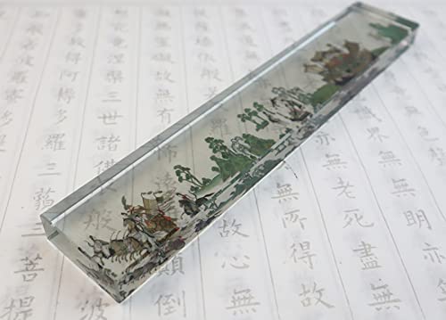 クリスタルオーナメント レトロ 風景 ガラス 長方形 文鎮 置物 ハンドメイド アート ギフト クリスマス 誕生日 ホーム オフィス テーブルオーナメント