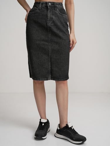 Image of Tokyo Talkies Women's Slim Fit Straight Skirts | Women Casual Skirts