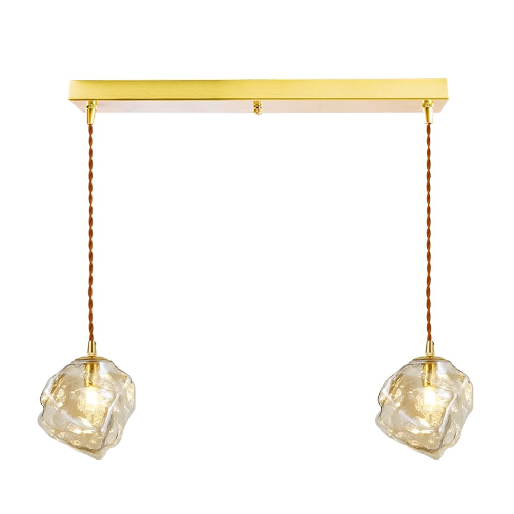 Iluminación colgante de racimo de vidrio, lámpara de techo moderna de latón, lámpara de mesa de comedor, lámpara colgante nórdica para dormitorio, restaurante, cafetería, bar, luces de isla de cocina