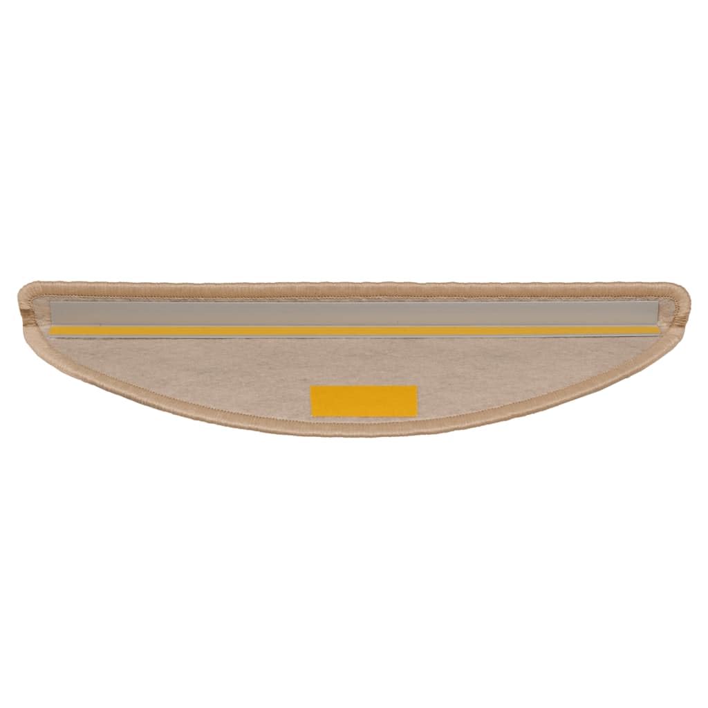 Générique Naklejki na schody 15 szt. 56 x 17 x 3 cm jasnobeżowy | Tkanina o wyglądzie sizalu, antypoślizgowa, zmywalna, dźwiękochłonna, tylna taśma klejąca