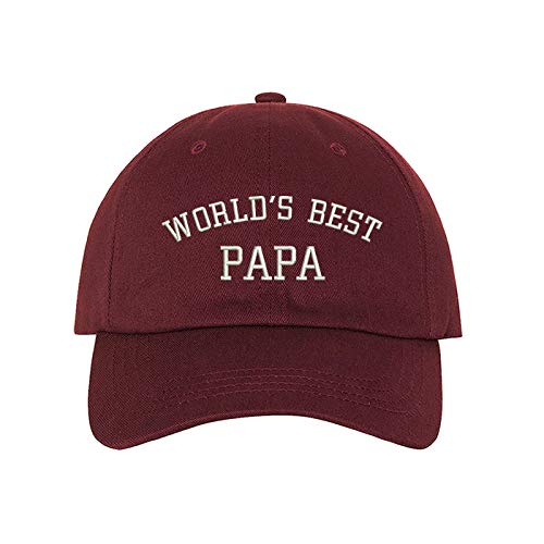 PRFCTO World's Best Papa Embroidered Baseball Hat - Hat's for Dad, Daddy Baseball