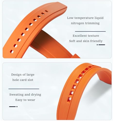 Image of Watch Band Quick Release Fluororubber 19mm 20mm 21mm 22mm Soft Durable Universal FKM Rubber Replacement Band Strap for Men Women