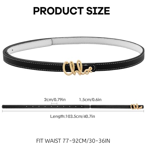 LJCZKA Women Skinny Reversible Belts for Jeans Dress Coats,Adjustable Thin Waist Leather Belt for Ladies with Gold Buckle4