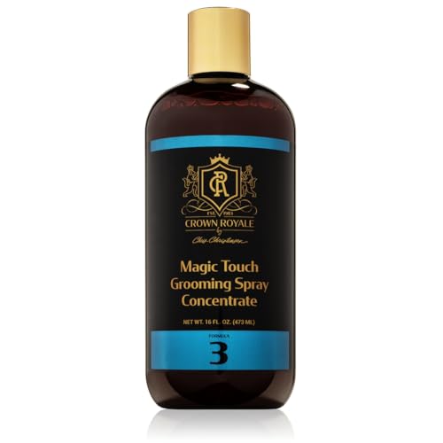 Crown Royale Magic Touch Formula 3 Pet Grooming Spray Concentrate, No Heavy Build-Up, Finishing Spray, Prevents Coat Matting, Formulated with Conditioners, Made in USA, 16 oz