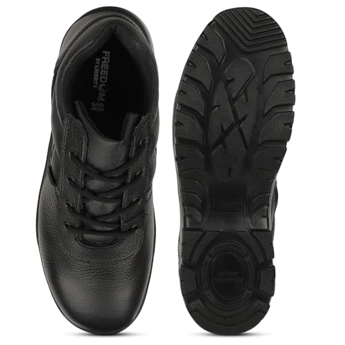Image of Liberty Freedom KAVACH-GRD Lacing Black Safety Shoes for Men with PU Sole | Comfortable & Durable