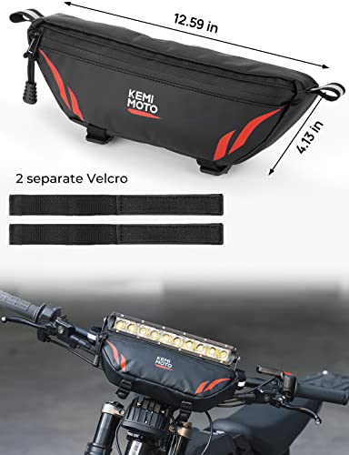 Kemimoto Motorcycle Handlebar Bag Universal Waterproof Front Storage Bag Bicycle Handlebar Bag Compatible With Sur-Ron Light Bee X And S X160 X260 Segway Electric Dirt Bike,Black #TOP4
