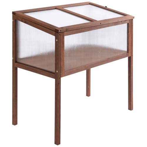 Outsunny Hochbeet aus Holz mit Füßen Frühbeet 90 x 50 x 93 cm...