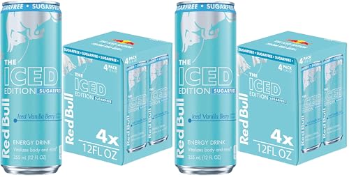 Red Bull Sugar-Free Iced Vanilla Berry Energy Drink, with 114mg Caffeine plus Taurine & B Vitamins, 12 Fl Oz, Pack of 8 Cans