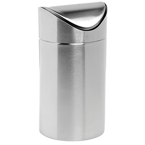 Countertop Trash Can with Swing Top Stainless Steel - 4 5/8"Dia x 9