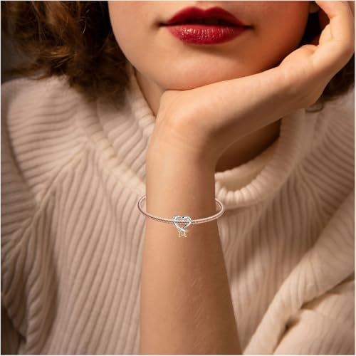 Image of Mom Family Charms Bead for Bracelets and Necklaces Jewelry Charm for Women Valentine Mother's Day