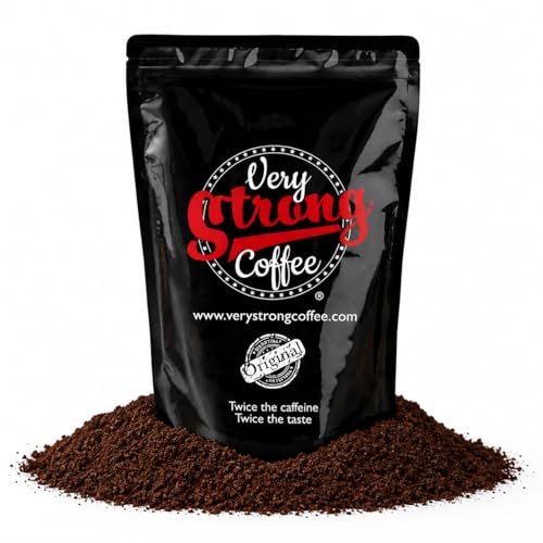Very Strong Coffee Ground Coffee - 500g 100% Robusta High Roast Twice The Caffeine Twice The Taste (Ground Coffee 500g)