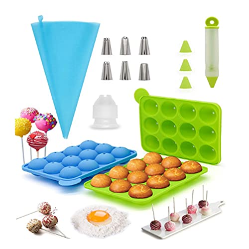 Juego de herramientas para hacer pasteles, molde redondo de silicona para piruletas de 12 agujeros, bolsa decorativa, portalápices decorativo multicapa, etc. Para piruletas de chocolate (111 piezas) Cover
