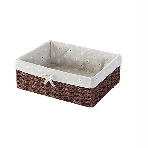 Einkaufskorb mit Futter, Weiden-Aufbewahrungskorb, Picknickkorb, Spielzeug-Einkaufskorb, Aufbewahrungskorb(S,Coffee) Cover