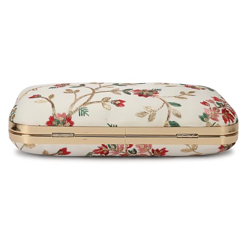 Image of LONGING TO BUY Hand Crafted Designer Box Clutch - Zari Embroidery For Women