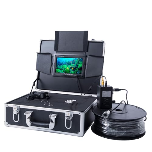 Caméra de pêche sous-marine 9 pouces enregistreur DVR pêche sous-marine caméra vidéo détecteur de poisson IP68 étanche 38 LED caméra rotative à 360 degrés 20m 50m 100m avec affichage de la température
