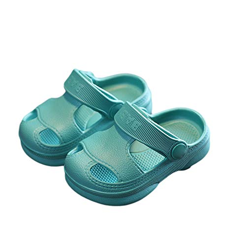 Kids Classic Clog Slip on Boys and Girls Water Lightweight Graphics Garden Slippers (Green, 15-18 Months)
