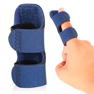 Finger Splint Trigger, Adjustable Finger Straightener Support Finger Stabilizer Brace for Broken Strained Pain Relief 2 Pack