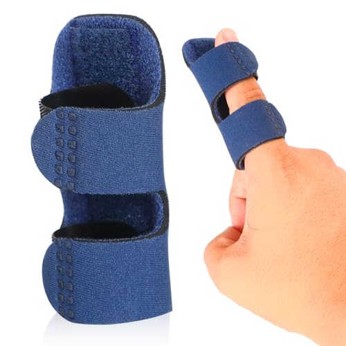 Finger Splint Trigger, Adjustable Finger Straightener Support Finger Stabilizer Brace for Broken Strained Pain Relief 2 Pack