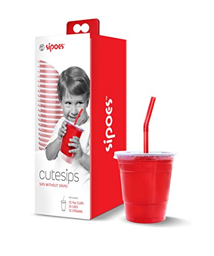 CuteSips Kids Drinking Cups Lids And Straws (By Sipoes TM ) -NEW PRODUCT