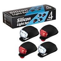 Monkey Home 4 Stück Kinder-Scooter-Licht, IPX5 Wasserdicht Led Rucksack Licht Kinderwagen Licht Für Durchmesser Ф22.2-Ф31.8mm Kinderroller, Laufrad, Buggy, Nacht & Regen (2025 Desgin)