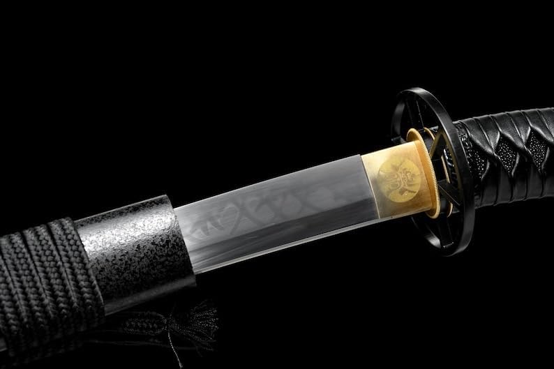 Miniatura 2 de ZPGP Artesanía hecha a mano Espada negra Rurouni Kenshin Katana hecha a mano, espada samurái japonesa T10, arcilla de acero de alto carbono templada