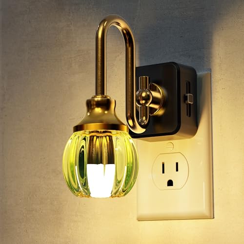 Image of L LOHAS LED Night Lights Plug into Wall, 3000K Soft White LED, Flower Night Lights with Dusk to Dawn Sensor, 0-100lm Adjustable Brightness, for Hallway Bedroom Stairway
