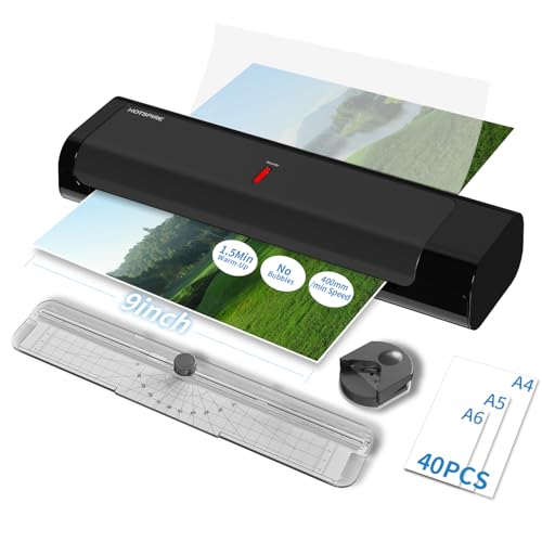 HOTSPIRE OL253 Thermal Laminator for Teachers & Home Office, Fast Preheat Desktop Laminator with Smooth & Bubble-Free Laminating, Fits A4 & Letter, 3–5 mil Pouches