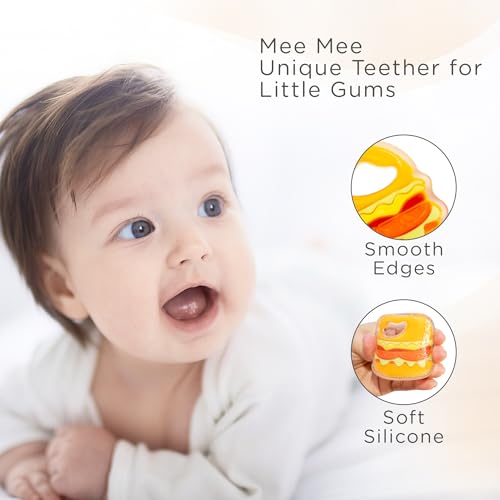 Image of Mee Mee Multi-Textured Soft Silicone Teether (Orange)