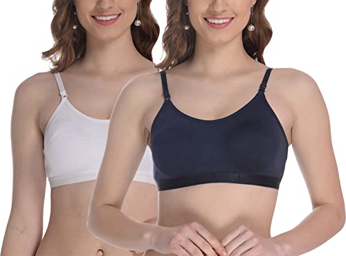 Image of FIMS - Fashion is my style Women Cotton Sports Bra for Gym, Yoga, Running Bra for Girls, Racer Back, Full Coverage, Multicolor, Cup B, See Main Image to Check How Many Bra You Will Get