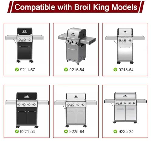 Hiorucet Grill Parts for Broil King 4-Burner 9221-64, Baron 440, Baron 420, 9221-67, Baron 490, 9225-54, 3-Burner Baron 320, 9221-54, 9221-57, 9211-54, 9215-54, Grill Grates, Burners, Heat Plates by Hiorucet - Image 7