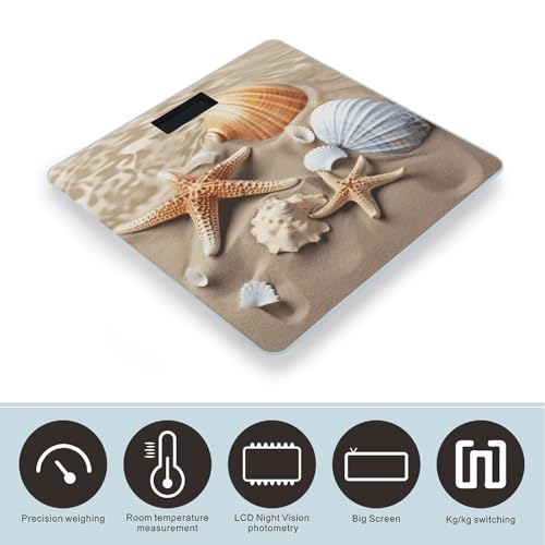 Báscula Digital de Baño Sea Shell Starfish de Vidrio Templado miniatura 3