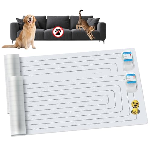 Scat Shock Mat for Dogs and Cats Indoor Pet Shock Mats for Training Pets Electric Repellent Mat Keeps Dogs and Cats off Counter Couch and Sofa 3 Training Modes (60x 12 2 Pieces with Tester)