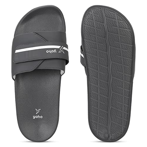 Image of YOHO Drystep Sliders for Men | Waterproof Monsoon Footwear & Rainy Sandals | Skin Friendly Adjustable Strap