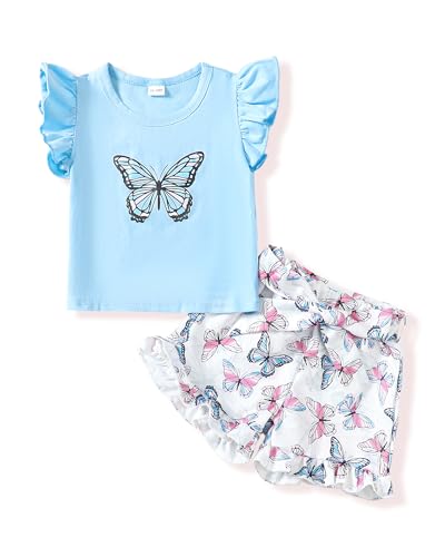 Image of NZRVAWS Girl Clothes Toddler Girls Summer Outfit Heart Tank Top+Pink Shorts 2 Piece Clothing for Girl 1 2 3 4 5 6 7 T