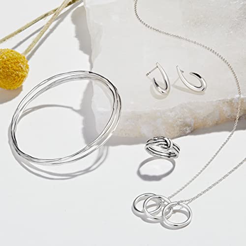 Silpada 'Empowered' Set Of Three Bangle Bracelets In Sterling Silver, 8'' #TOP5