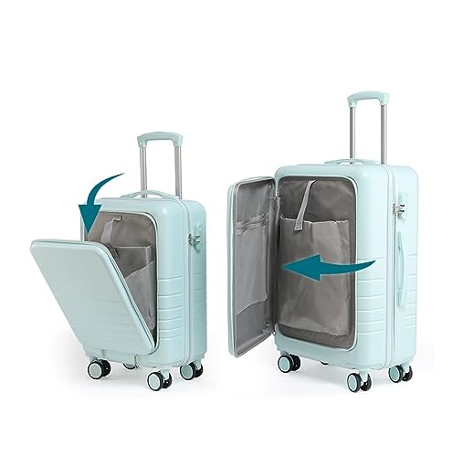 Luggage Suitcases With Wheels Luggage Suitcase Piece Set Carry On ABS+PC Spinner Trolley,Durable Travel Luggage Suitcase Spinner Luggages (Color : Black, Size : 24+14in)2