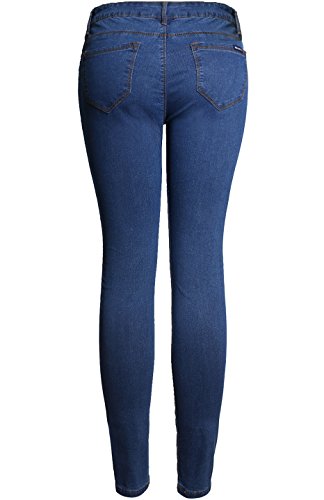 2LUV Women's Solid Stretchy 5 Pocket Skinny Denim Jeans Back to School Junior Clothing Apparel Blue Denim 92