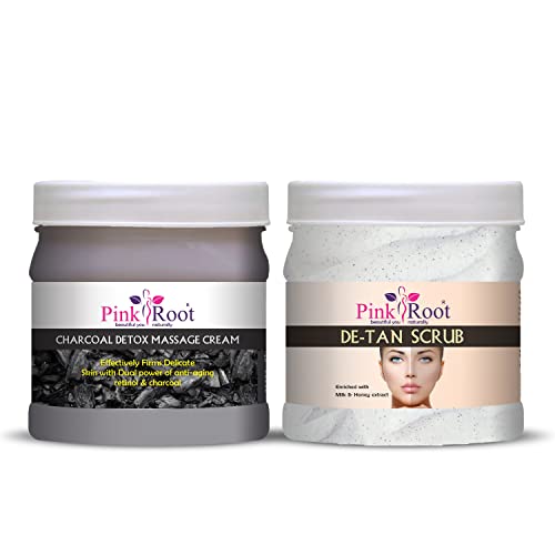 Image of Pink Root Charcoal Cream 500gm with De-Tan Scrub 500gm