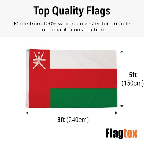 Bandera de Omán grande Flagtex resistente al viento para evitar el desgaste exterior 3