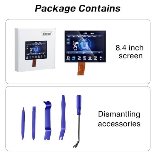 Image of 2026 NEW Upgraded Gel-Free 8.4 inch UConnect 4C UAQ Screen Radio Navigation with Mounting Tool Replacement Compatible Fit for Dodge RAM Jeep Chrysler 2017-2021 Replace OEM # LA084X01(SL)(02)
