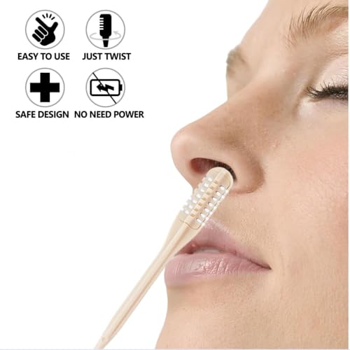 Image of CEKEE Manual Nose Hair Remover Wooden | Portable Nose Hair Cutter for Men & Women | Painless Manual Nose Hair Trimmer & Ear Nose Hair Removal Tool | Non-Electric Nose Hair Cutter