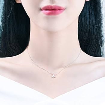 Amazon.com: ZcerA 银饰人鱼尾吊坠银项链女纯银项链锁骨链冷淡风