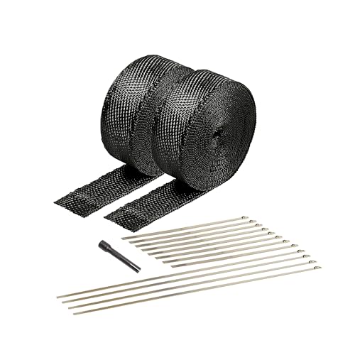 Design Engineering 010073 Exhaust Heat Wrap Kit - Black Titanium Wrap, Locking Ties & Locking Tie Tool