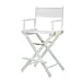 Casual Home 24" Director's Chair White Frame with White Canvas, Counter Height