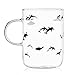 ELITEA Glass Mug with Handle Clear Cute Coffee Mugs Tea Cup with Dolphin Print 16.3oz